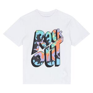 NWT Stella McCartney Kids White Organic Rock Out T-Shirt. Size 4